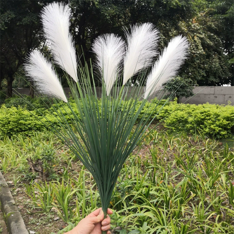 Оптовая чистая красная тростниковая Трава Искусственные цветы большой букет пол поддельная тростниковая Трава Гостиная Свадебные украшения цветы собачий хвост трава