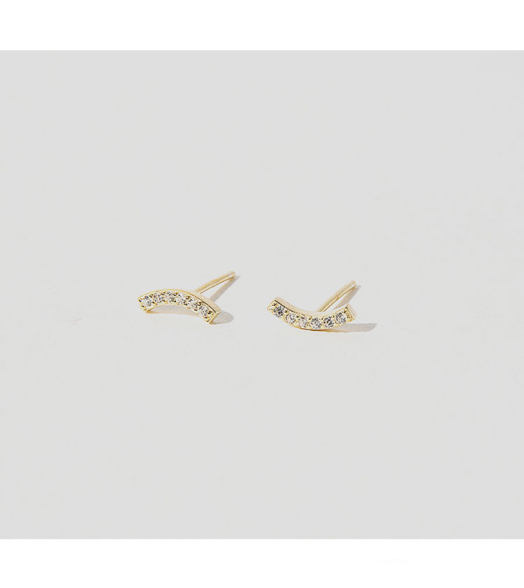 Sunburst Diamond Smile Earrings For Women Elegant Unique Studs_voghion.com