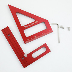 45° ruler 90° ruler woodworking scribing ruler aluminum alloy scale woodworking square ruler triangle ruler woodworking tools