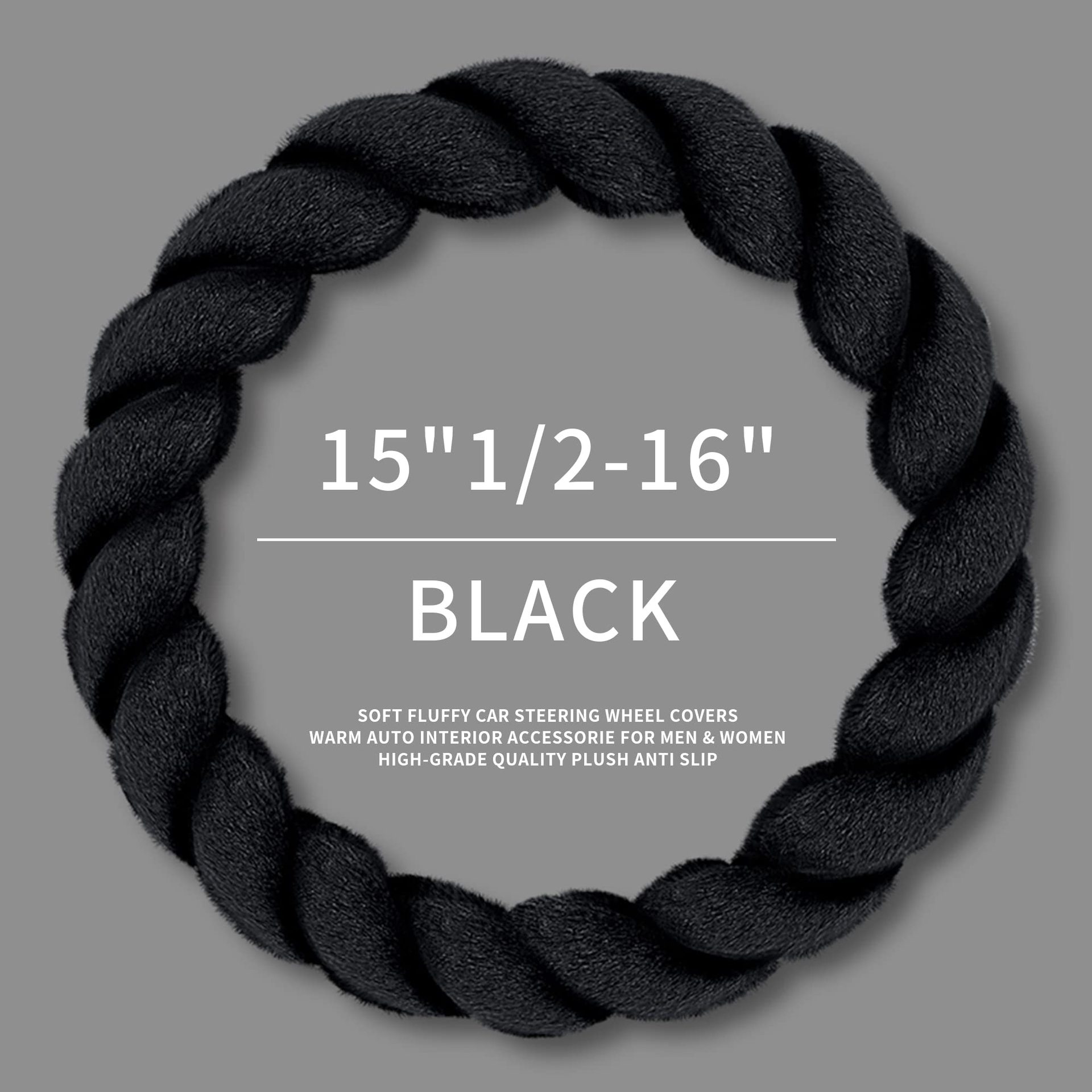 Cross-Border New Waltz Plush Car Steering Wheel Cover Anti-Slip Four-Season Universal Handlebar Cover for Men and Women Amazon