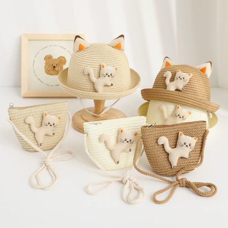 Летняя детская сумка с мультяшным рисунком, набор, милая детская панама