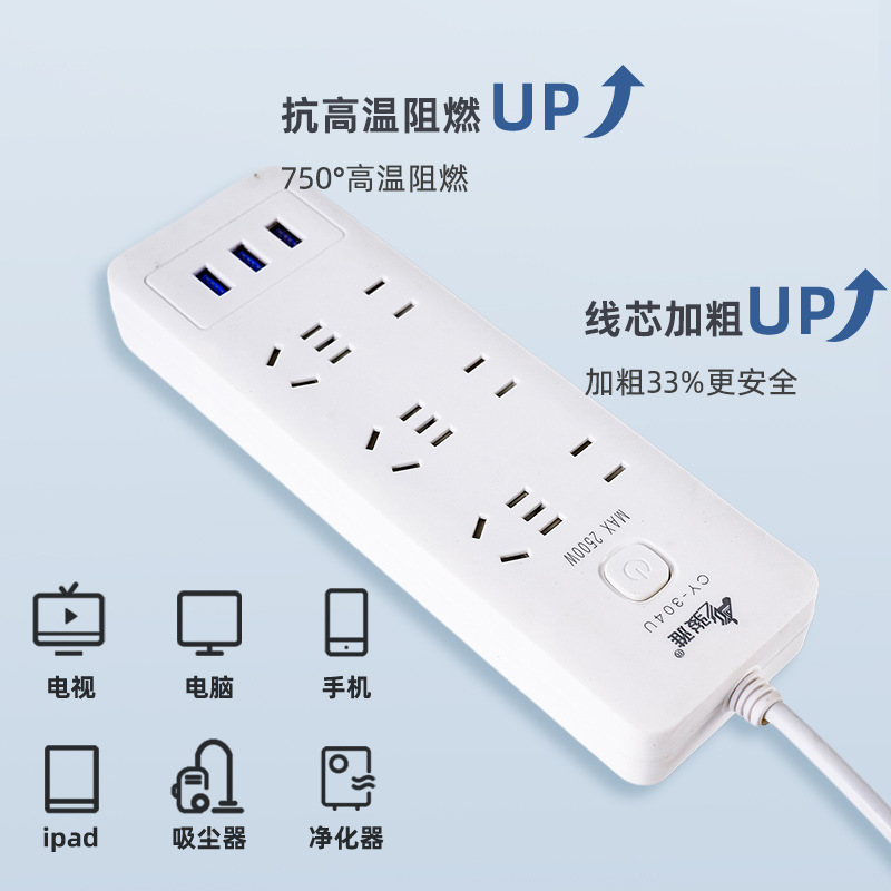 enchufe inteligente casero usb poroso enchufe multi-enchufe de alta potencia tablero de conexión multifuncional enchufe de fila de escritorio