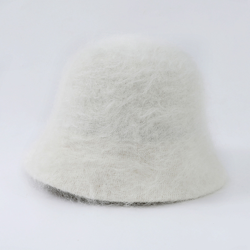 Autumn And Winter Nordic Minimalist Style High-end Alpaca Wool Fisherman's Hat, For Women Only, Elegant And Soft, Warm And Cold-resistant._voghion.com