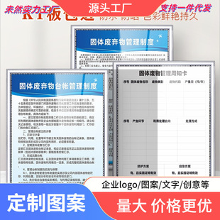 2025 Solid Waste Management System General Waste Emergency Plan Notice Card Hazardous Waste Room Signage Characteristics