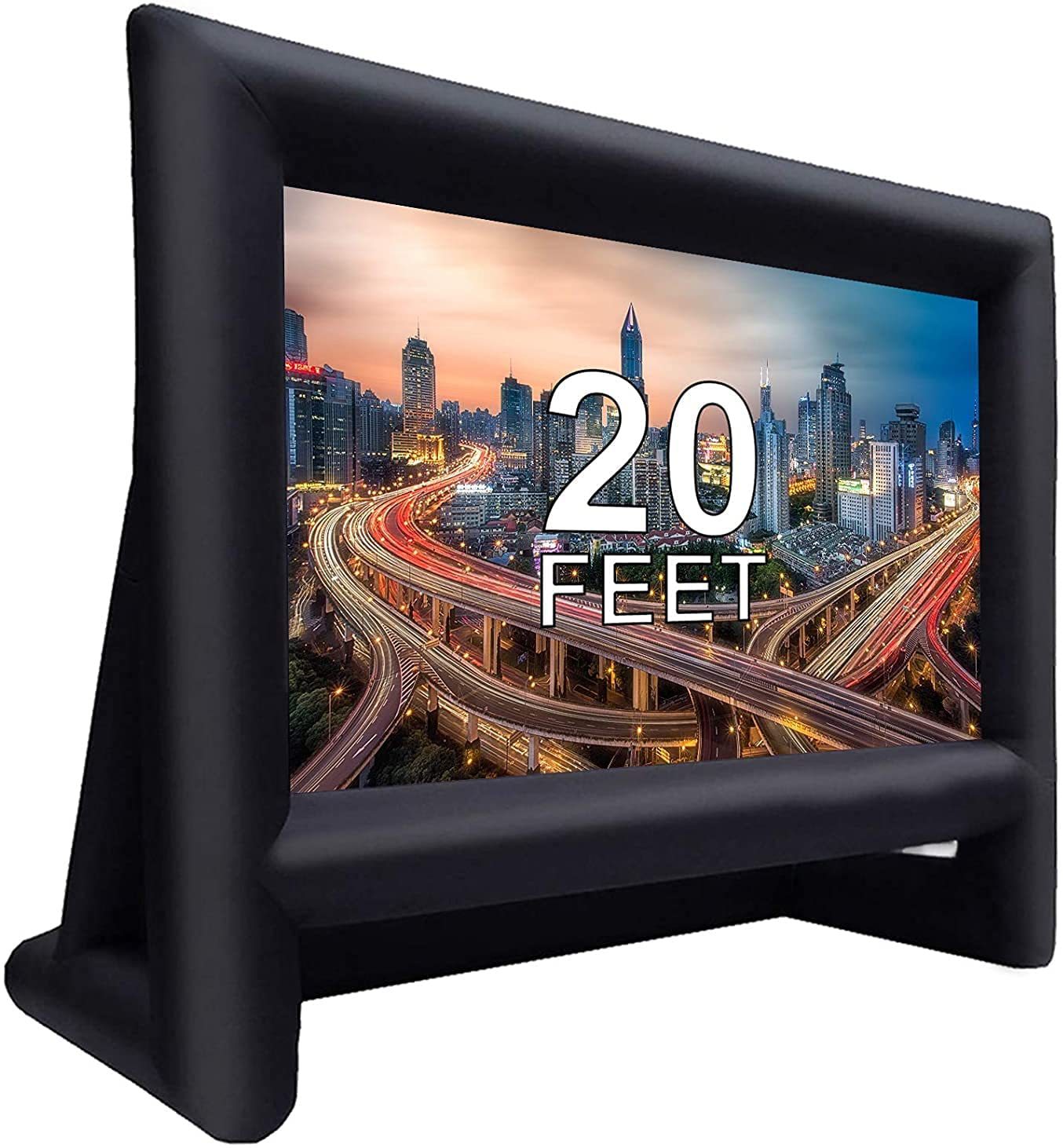 Pantalla inflable al aire libre de 20 pies soporte de proyección de aire pantalla de película inflable portátil proyección de doble cara proyección móvil