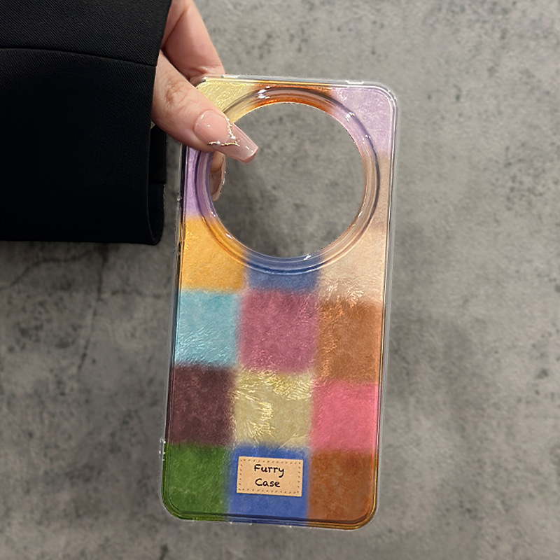 Cubo de color retro de otoño e invierno para Apple 16promax nicho funda para teléfono móvil 14Pro/15pro nuevo 13p