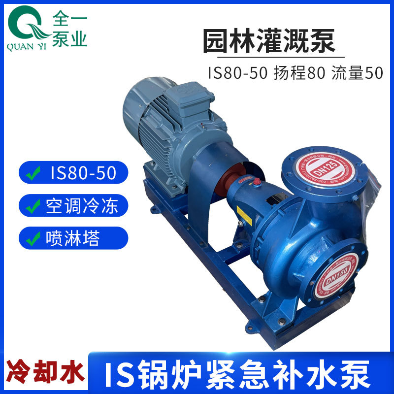 锅炉紧急补水泵 空调冷冻冷却水喷淋塔循环泵 IS80-50园林灌溉泵