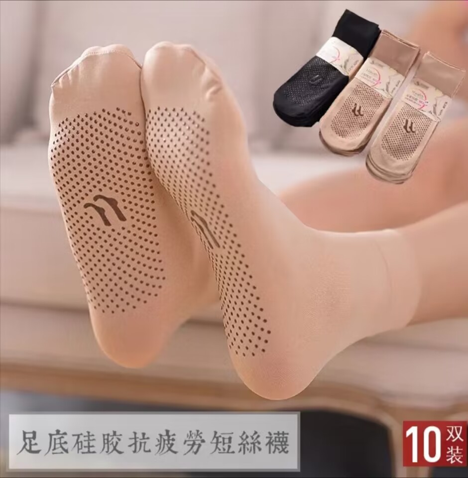 Ankle non-slip silicone velvet stockings women's short wear-resistant breathable spring and summer thin cored silk short socks