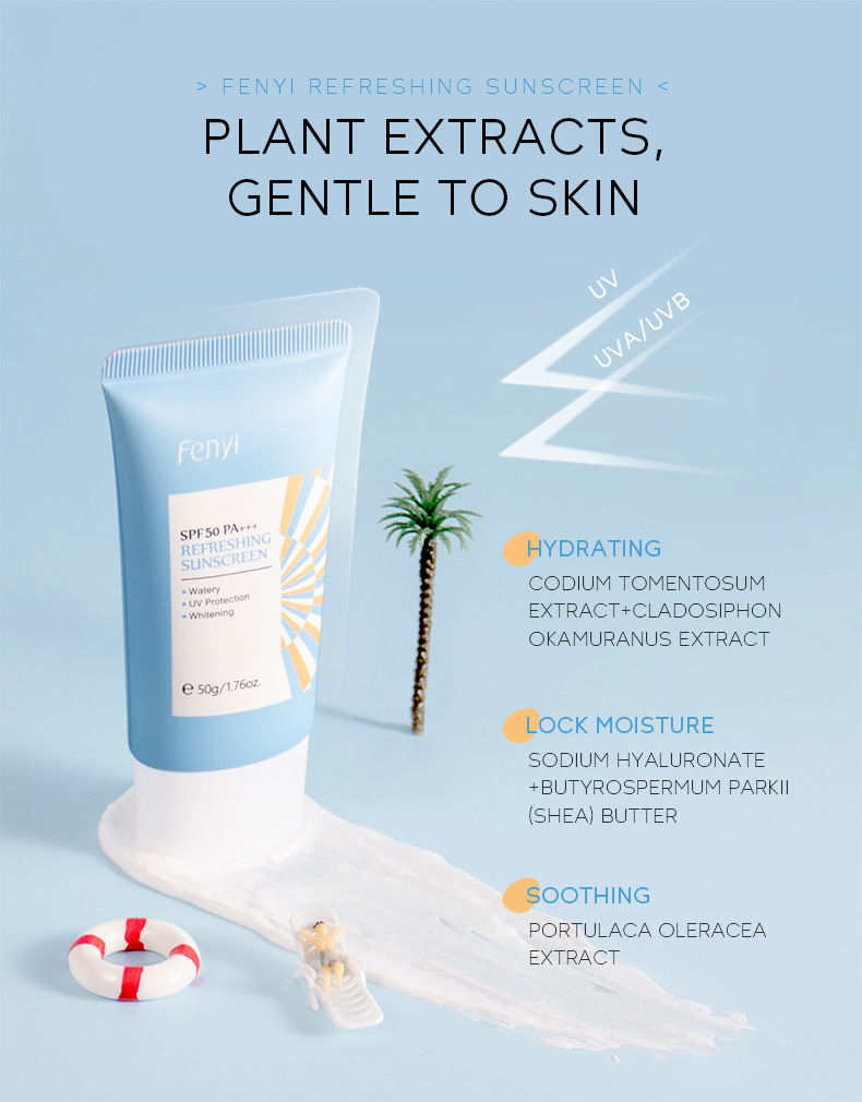 Wholesale of cross-border skin care products fenyi Refreshing sunscreen 50g Hydrating and Moisturizing Primer undefined