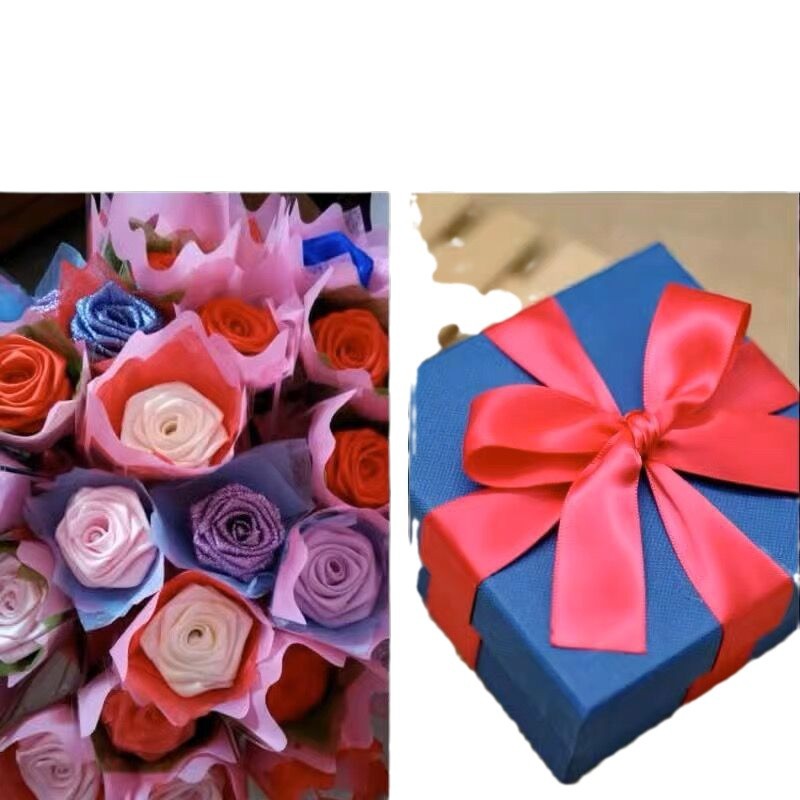 Cinta de 4cm cinta hecha a mano material de flor de rosa de bricolaje cinta de satén material de lazo cinta floral embalaje de regalo