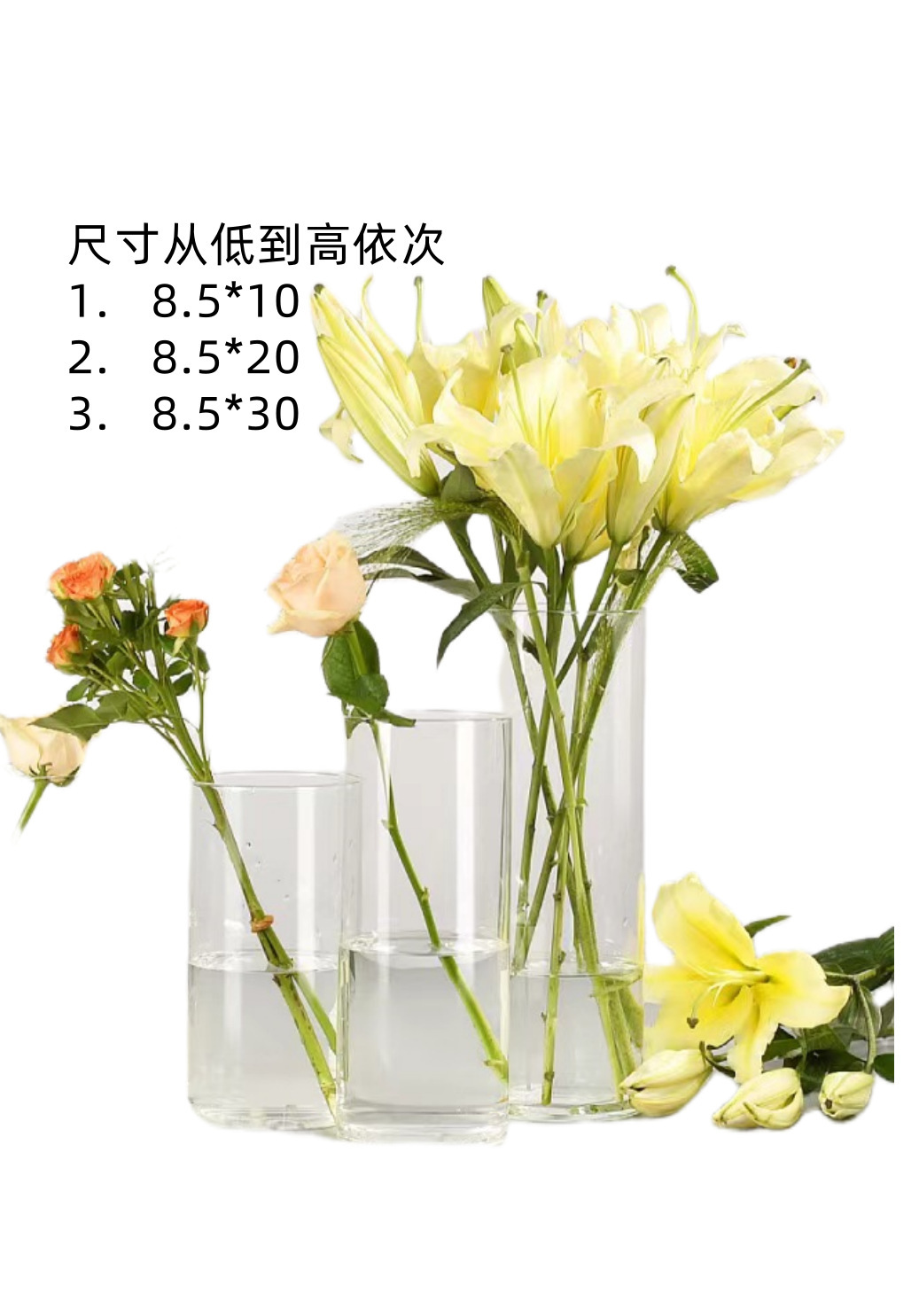 Vaso de vidrio decorativo transparente nórdico ins viento sala de estar decoración creativa vasijas de vidrio flores secas al por mayor hidroponic