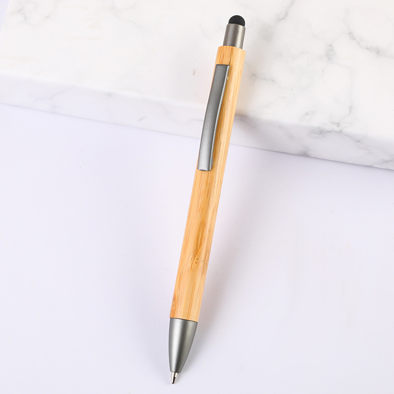 Bolígrafo de bambú táctil, bolígrafo capacitivo, logotipo de grabado, bolígrafo de bambú y madera, bolígrafo de promoción de regalos publicitarios, fabricante de bolígrafos al por mayor