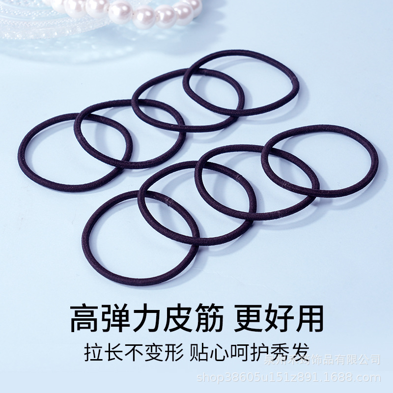 2mm4mm 천연 순수 고무 실크 헤어 밴드 기본 고무 밴드 헤어 로프 한국 스타일 간단한 고탄성 헤어 로프 헤어 타이