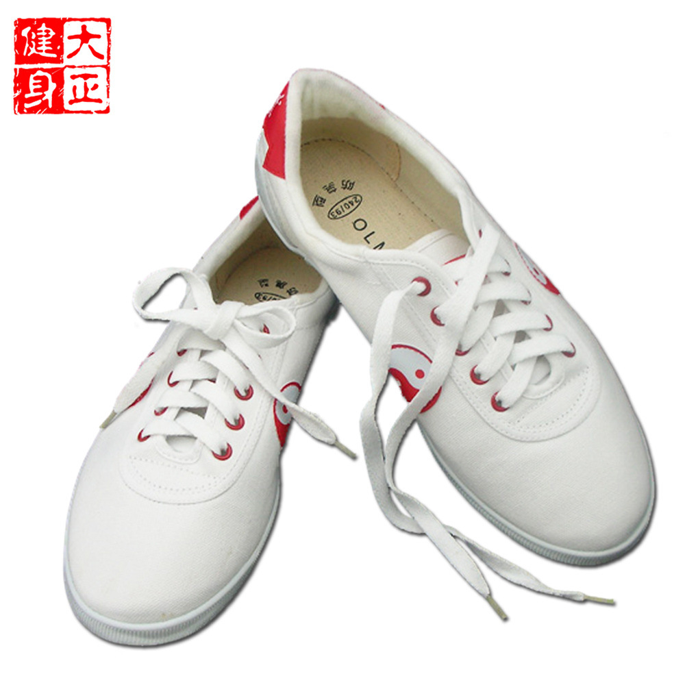奥之武帆布太极鞋男女春季练功鞋柔力球鞋武术鞋牛筋底运动鞋红色