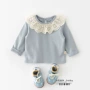 宝宝花边领蕾丝长袖打底衫