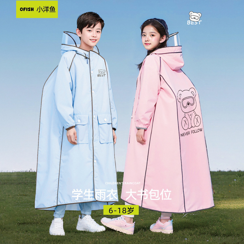 Children's raincoat boys and girls full body rainstorm junior high school primary school students bicycle school big children poncho wholesale raincoat Children's raincoat boys and girls full body rainstorm junior high school primary school students bicycle school big children poncho wholesale raincoat