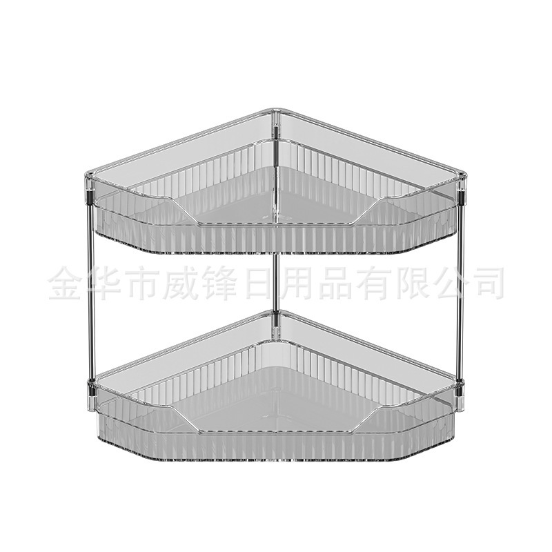 轻奢多层台面转角收纳架化妆品收纳卫浴角落二层厨房调料置物架|undefined