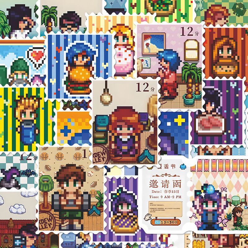 144 Stardew Valley Stickers Pixel-Style Stamps DIY Self-Adhesive Stickers for Luggage and Notebooks 144 Stardew Valley Stickers Pixel-Style Stamps DIY Self-Adhesive Stickers for Luggage and Notebooks