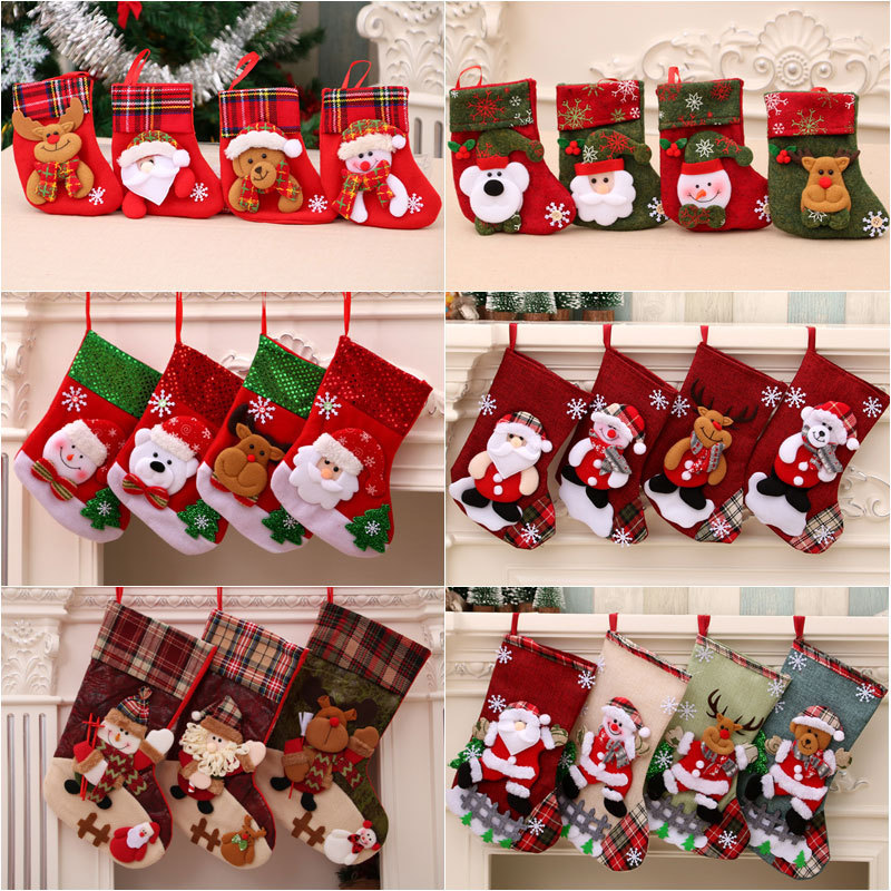 Christmas Christmas Stockings Christmas Gift Bag Christmas Small Stockings Pendant Christmas Tree Hanging Ornament Bag