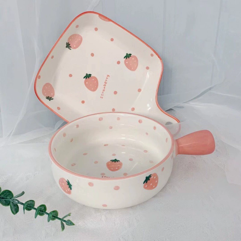 Handle, ceramic tableware, Nordic style, hand painting