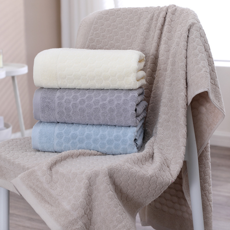 Cotton Bath Towel Soft Thickened Water Cube Beach Towel Factory Wholesale Gift Bath Towel Universal Cotton Bath Towel