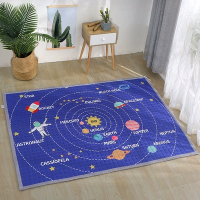 Avtomobil döşəmə paspasları: Kidsren's Cartoon Rectangular Fabric - starry-sky-universe-145195-about-2kg-with-independent-packaging