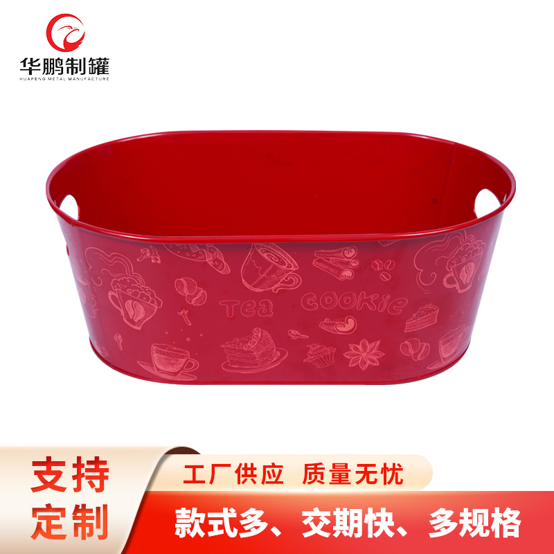 镀锌铁冰桶大号镀锌椭圆冰桶手提式马口铁椭圆冰桶批发加印logo