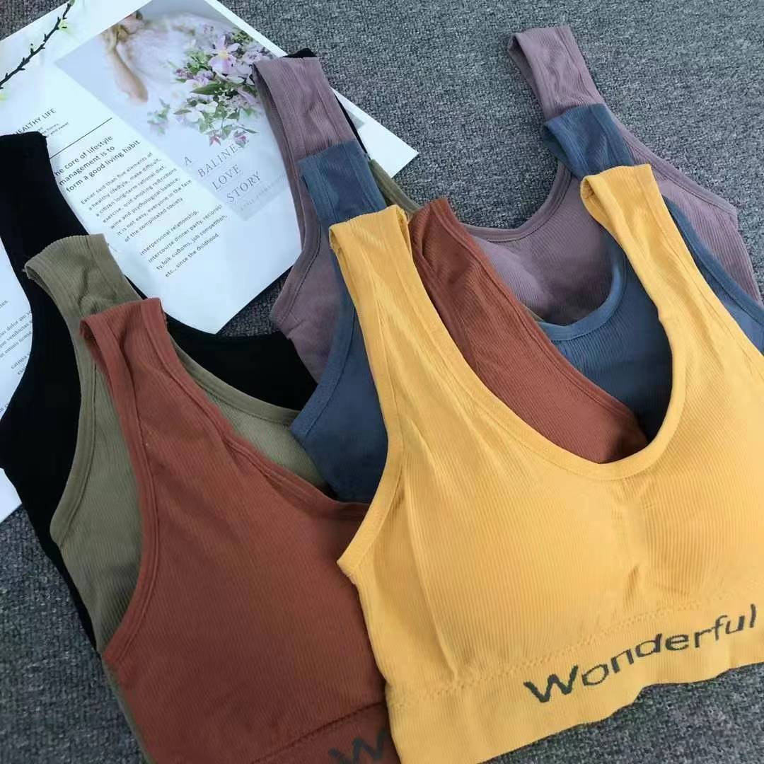 Nuevo chaleco sin costuras de alta elasticidad de alta calidad de dama sin anillo de acero bra de yoga ropa interior deportiva mujer al por mayor