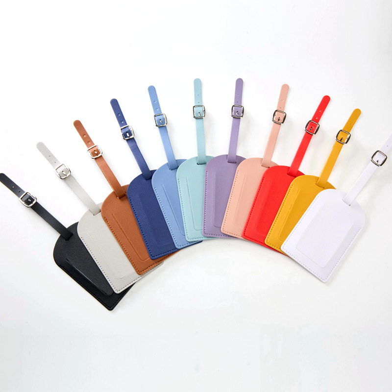Luggage Tag Multi-Color Aircraft Boarding Pass Creative Suitcase Tag Pu Leather Flip Card Checked Luggage Tag
