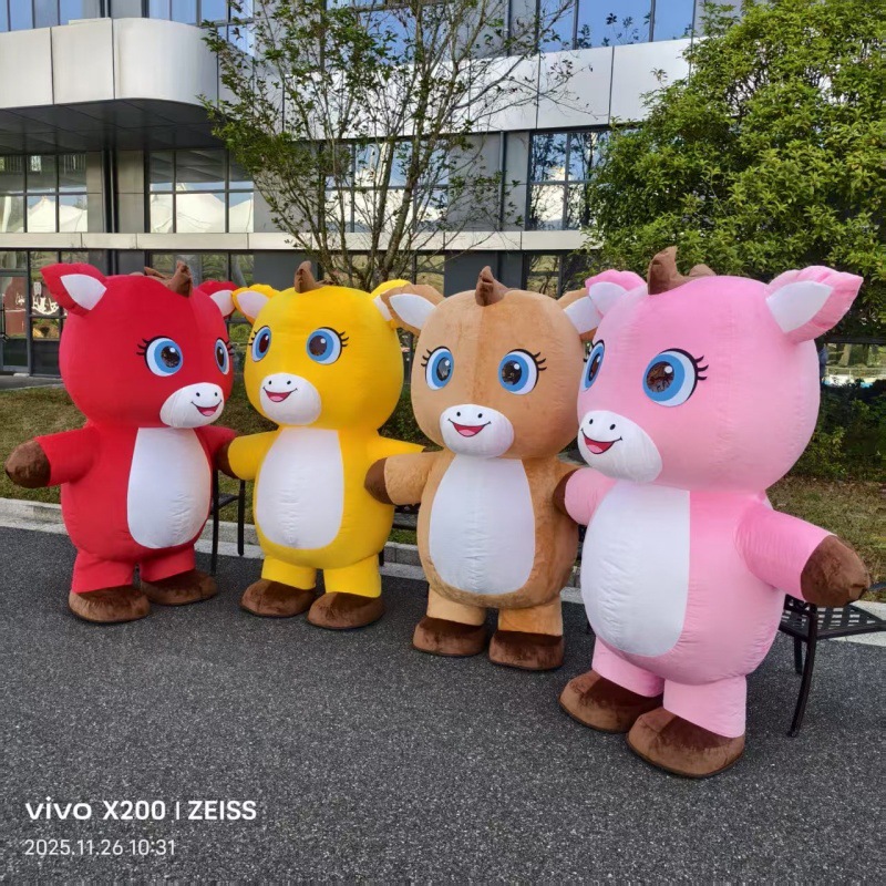 充气马年人偶服装毛绒玩偶服2026吉祥物摄影活动商场开业演出道具