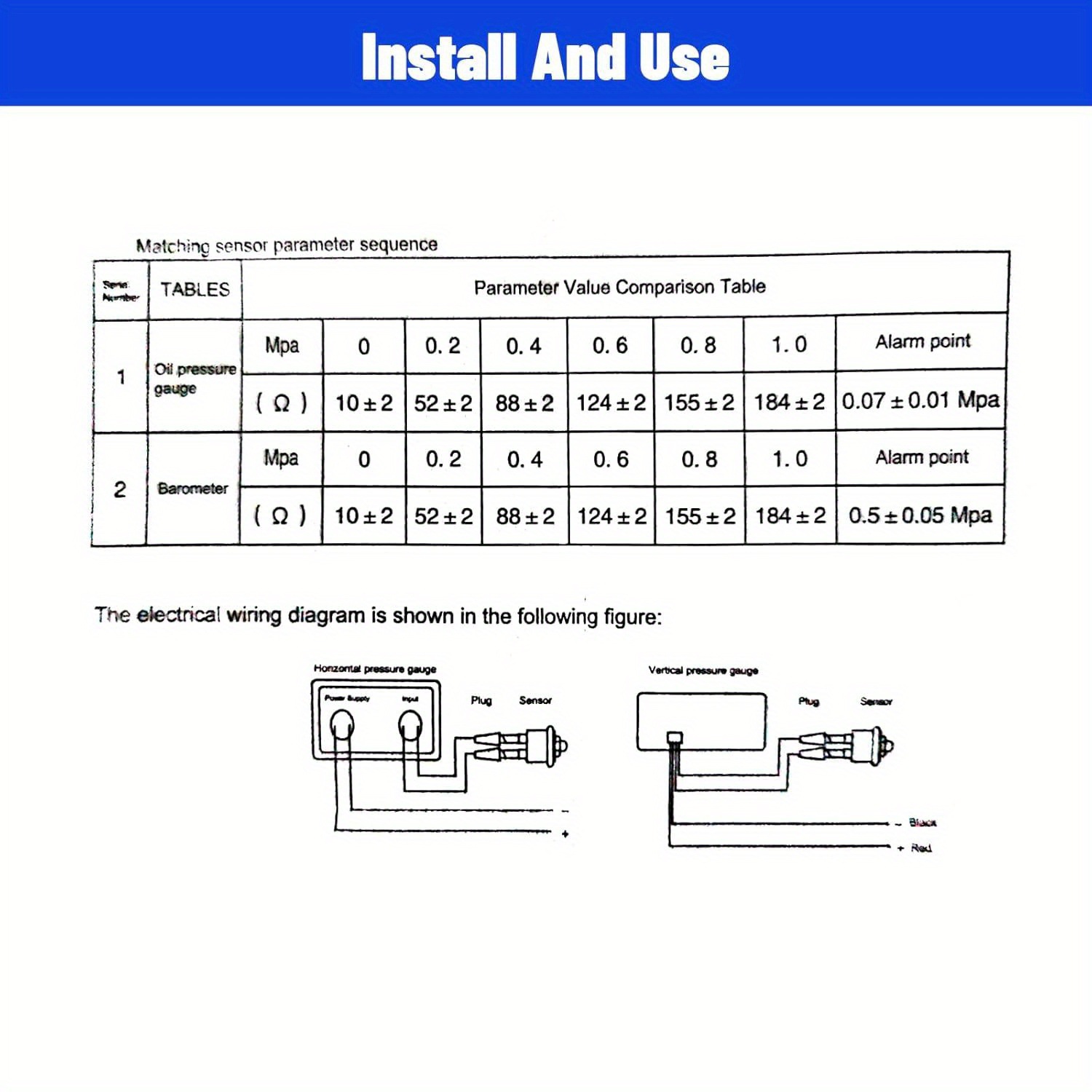 Cross-Border Hot-Selling Water Temperature and Oil Pressure Gauge Display for Engineering Vehicles, Universal Oil Level Gauge for Excavators, Harvesters, Forklifts, and Diggers