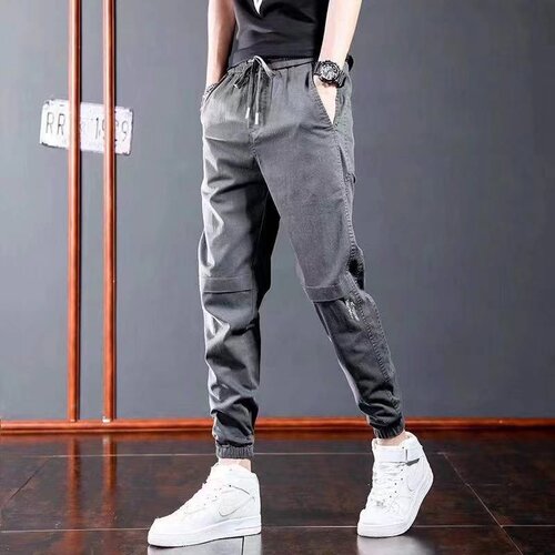 Overalls men's casual all-matching fashion brand sports 2025 new style nine-quarter legged pants loose