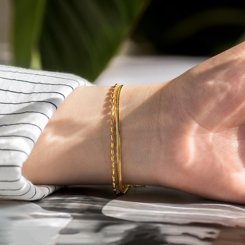 Bracelets Classification snake chain Chain Type Daily Occasion Simple Style Geometric Titanium Steel Plating Bracelets
