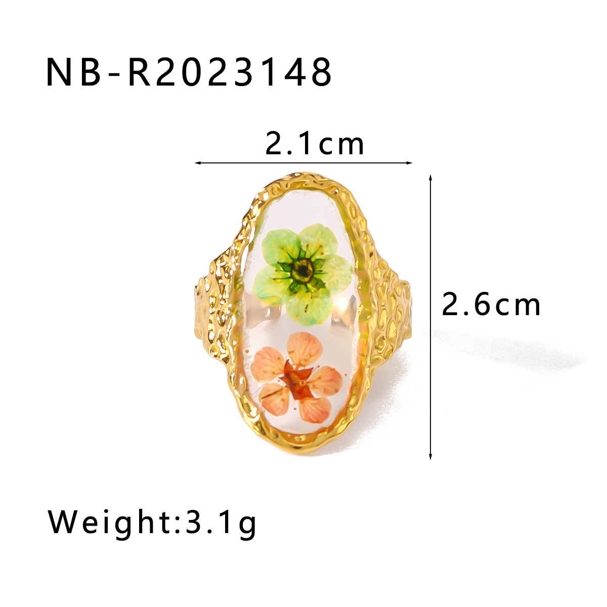 304 Stainless Steel Material Heart Shape, Flower Pattern Wholesale Jewelry Elegant Heart Shape Flower Titanium Steel Asymmetrical Plating Open Rings