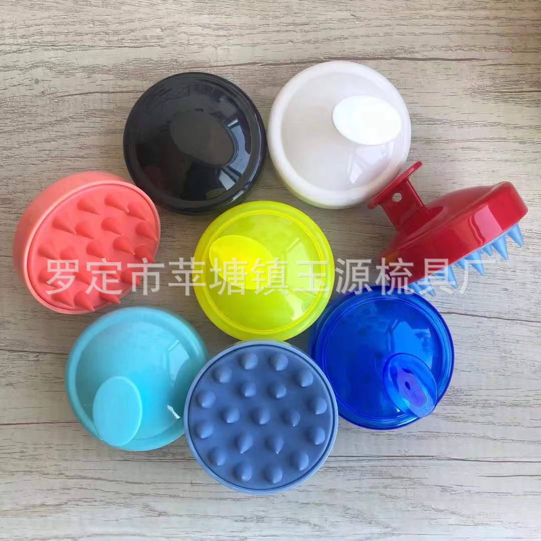 Fábrica de suministro directo de cepillo de lavado de cabello de goma de lavado de cabello personal herramienta de limpieza de cuero cabelludo masajeador de cabeza suave peine de lavado de cabello