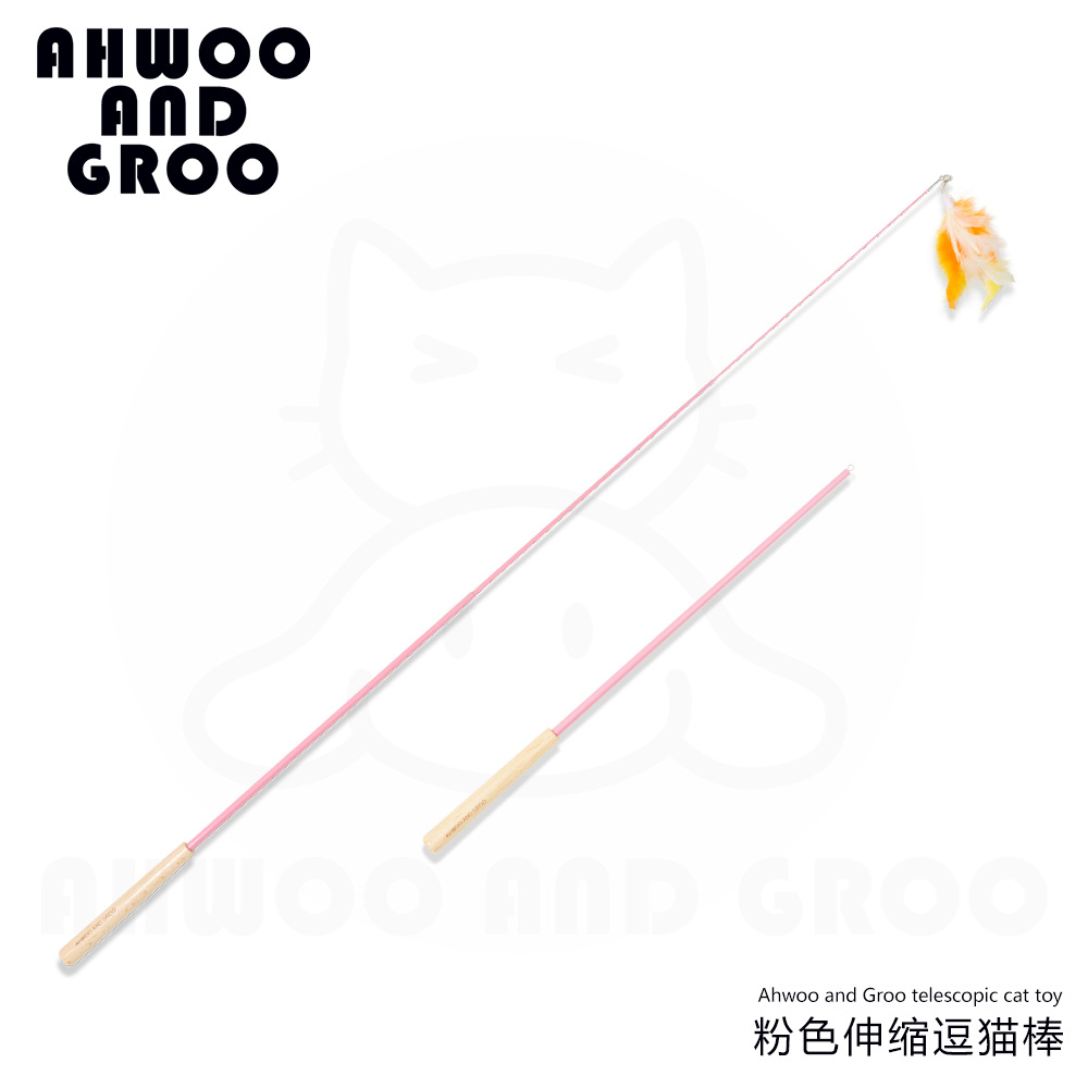 핑크색 고양이 웃긴 스틱