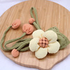 Hat, woven decorations flower-shaped, belt, accessory, flowered