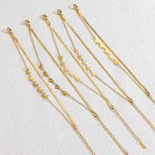 东莞钛钢饰品刀片链蛇骨链爱心幸运草蝴蝶叠带不锈钢手链不掉色女