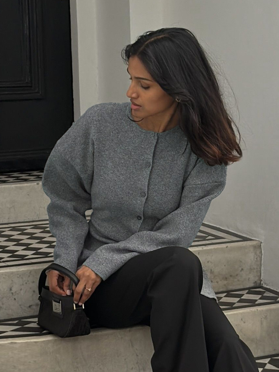 Suéter transfronterizo de otoño y invierno de Europa y los Estados Unidos 2026 nuevo tipo de cintura de botón de una sola fila de jersey cardigan temperamento delgado camisa de viaje image 3