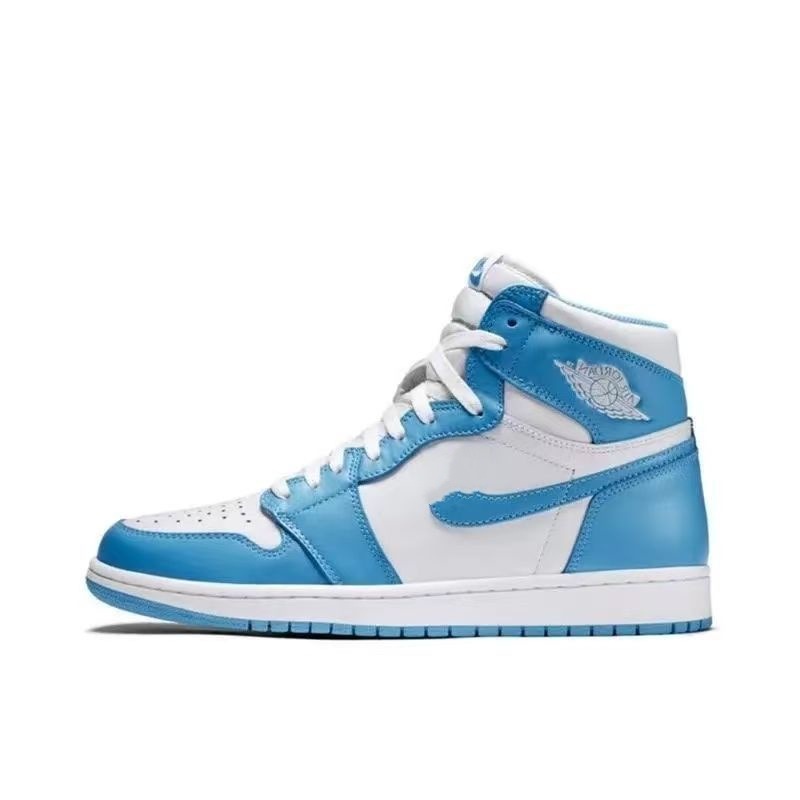 Comercio exterior AJ1 zapatos blancos y negros panda zapatos de baloncesto de alto tamaño Joe1 azul blanco puro de Carolina del Norte pareja zapatos casuales image 10