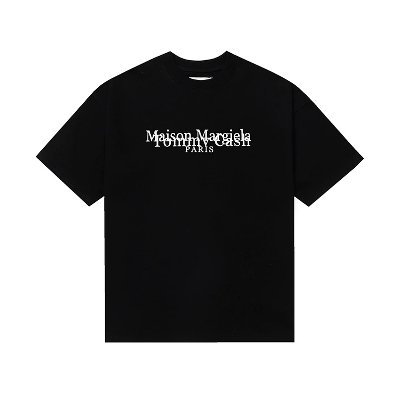 Maison Margiela 24SS коллекция MM6 цифровой узор круглый вырез мужской и женский модный бренд укороченный рукав футболка серия