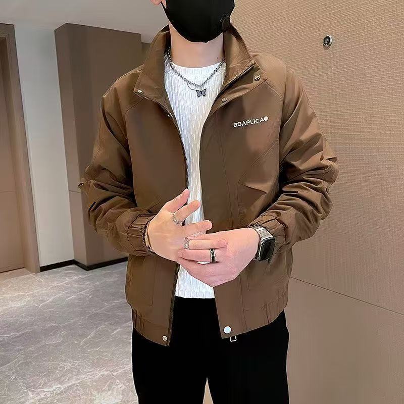 Stylish Men's Winter Coat Embroidered Workwear Versatile Jacket_voghion.com