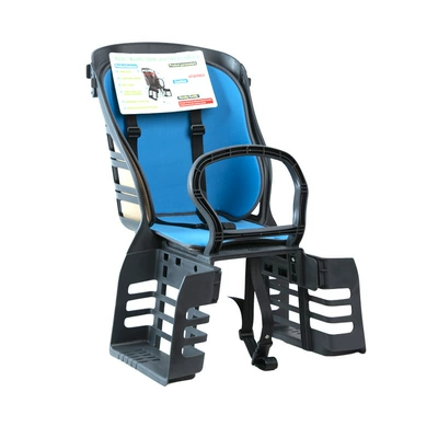 Motorcycle child seat: Car Baby Rear Seat, Rear - bicycle-model-three-point-safety-belt-ce-certified-dark-gray-dark-gray-sky-blue-sponge-seat-cushion