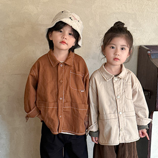 Children's Workwear Jacket 2025 New Spring and Autumn Boys' Jacket Korean Style Loose Girls' Autumn Clothing Baby Tops