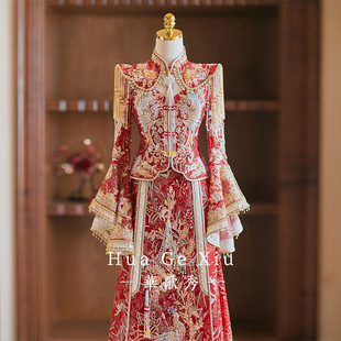 Bride's Wedding Xiuhe Suit 2025 New Style Wedding Dress with a High-End, Luxurious, New Chinese-Style Wedding Toast Dress That Appears Slimming