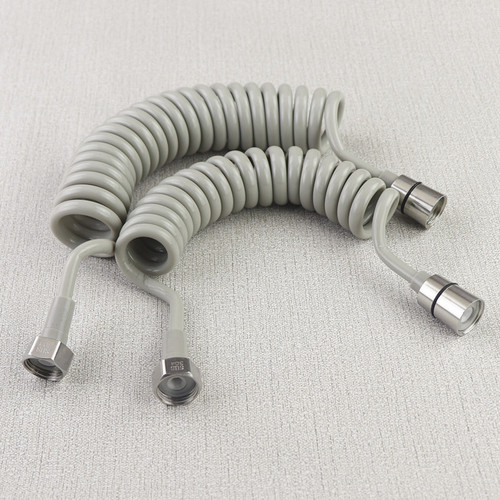 Bedroom spray gun telephone line telescopic hose water pipe leak-proof shower head large flow PU gray explosion-proof pipe