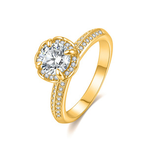 Cross-Border European and American Hot-Selling 1 Carat Moissanite S925 Silver Ring Accessible Luxury Four-Claw Ring Source Factory Supply
