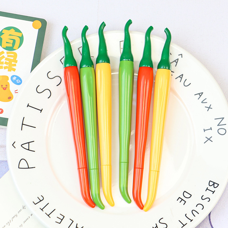 Creative Simulation Pepper Style Gel Pen Cute Vegetable Student Stationery Black Pen Office Supplies Signature Pen