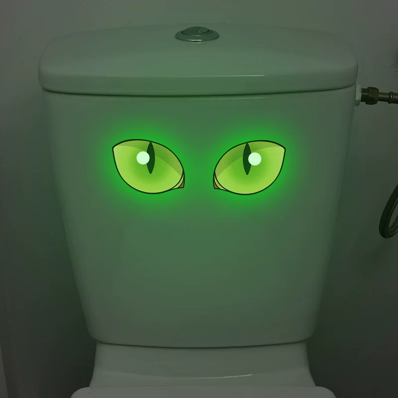 Creative blue green waterproof toilet on wall