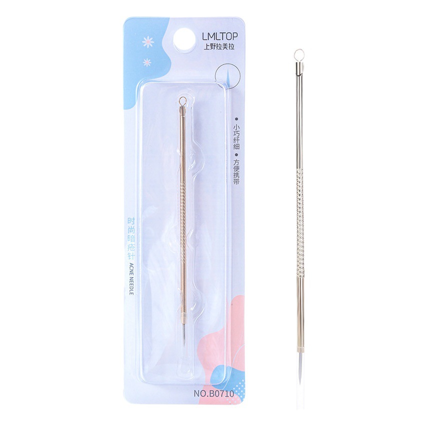 Ramila de acero inoxidable chapado en oro salón de belleza acné aguja hogar belleza acné aguja acné recoger blackhead B0710